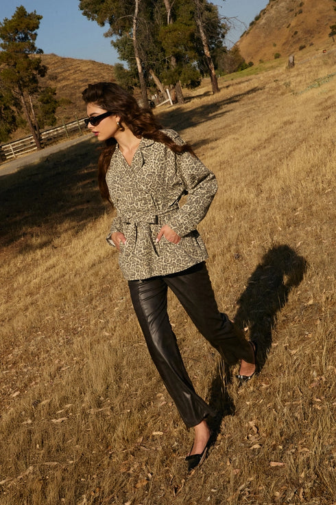 FADED FAUX LEATHER PANT